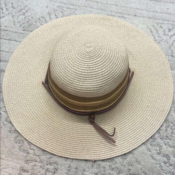 hat stuff Accessories - Hat Stuff Wide Brim Straw Hat with Brown Band